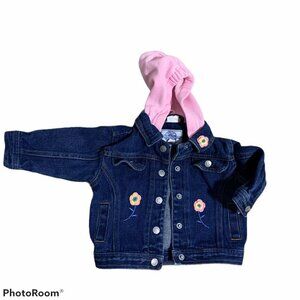 Windy Trail Baby Girl's Denim Hooded Jacket 12M